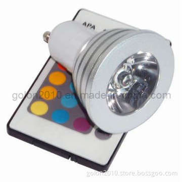 3W Dimmable RGB LED Spotlight With Remote Dimmer GU10 E27